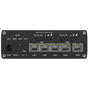 Teltonika RUTM52 Dual 5G Router with dual SIM and eSIM, 11 antennas, power supply